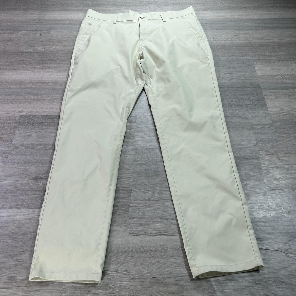 Marcus Pierce Renegade Pants Mens 34x32 White Regular Fit Chino Casual